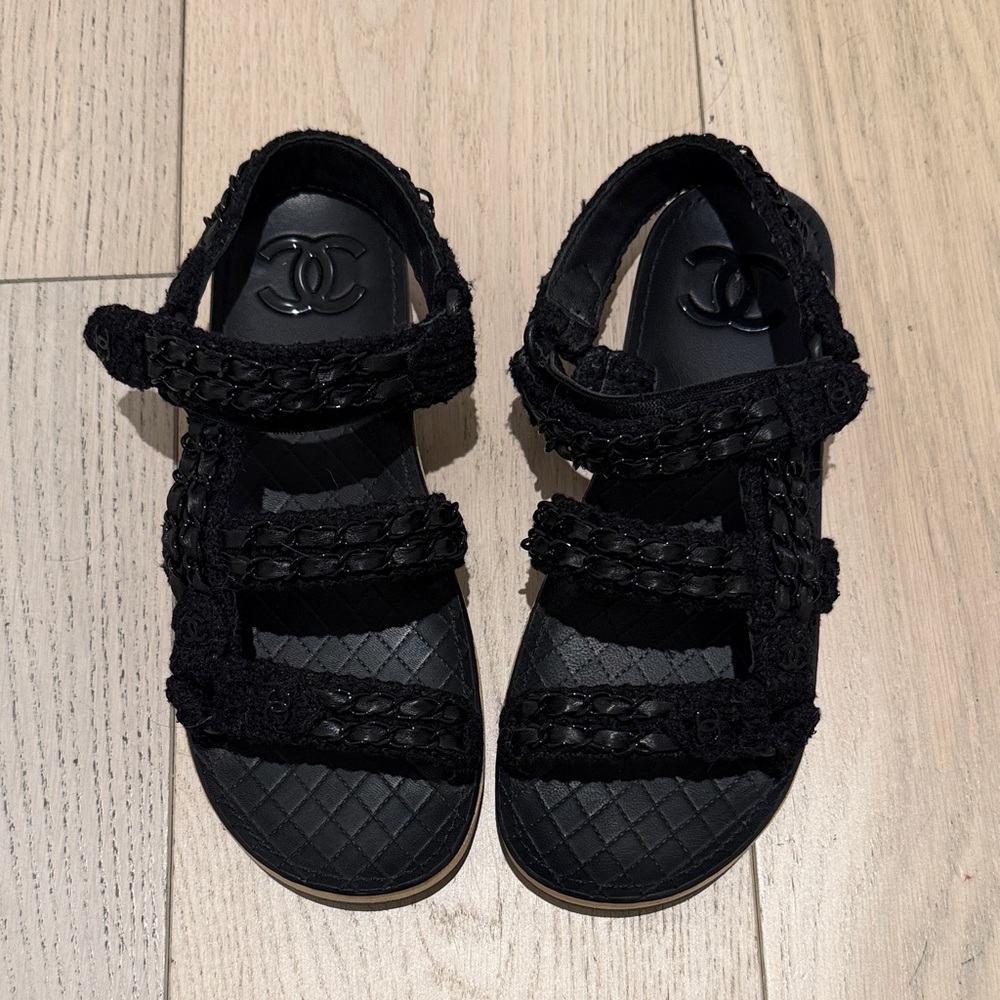 Chanel Black Sandals